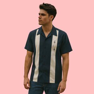 🎸Lansky Bros Memphis Retro Bowling Shirt | Size 2X | Elvis-Style